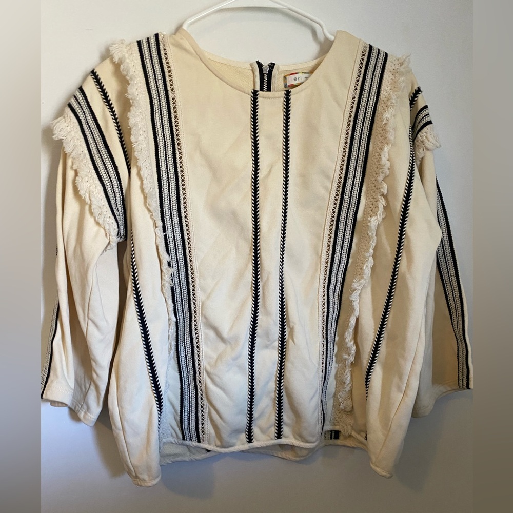 Anthropologie finge embroidered top